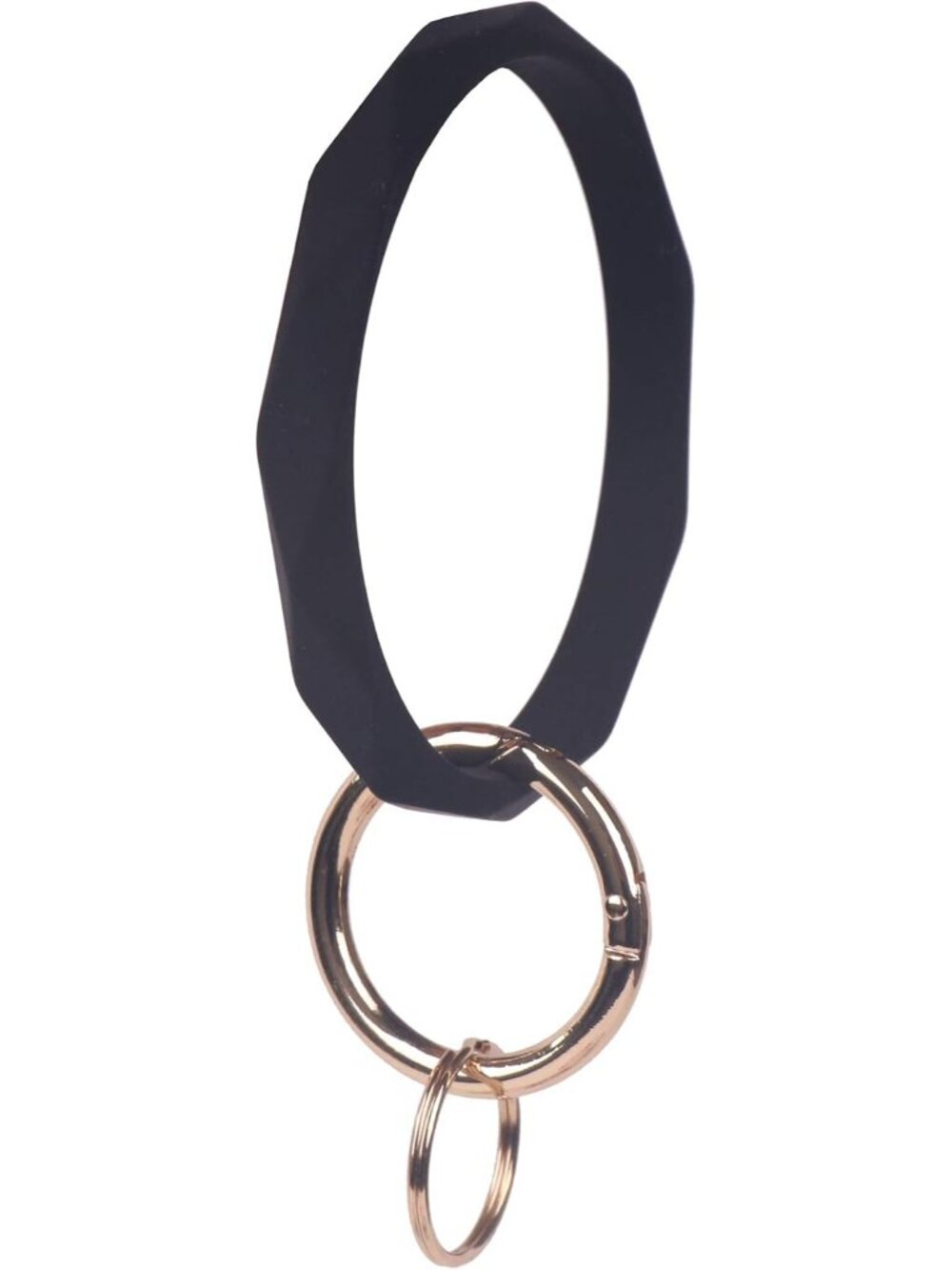 Silicone Wrist Rhombic Keychain Circle Bracelet Rubber Bangle Round Keyring